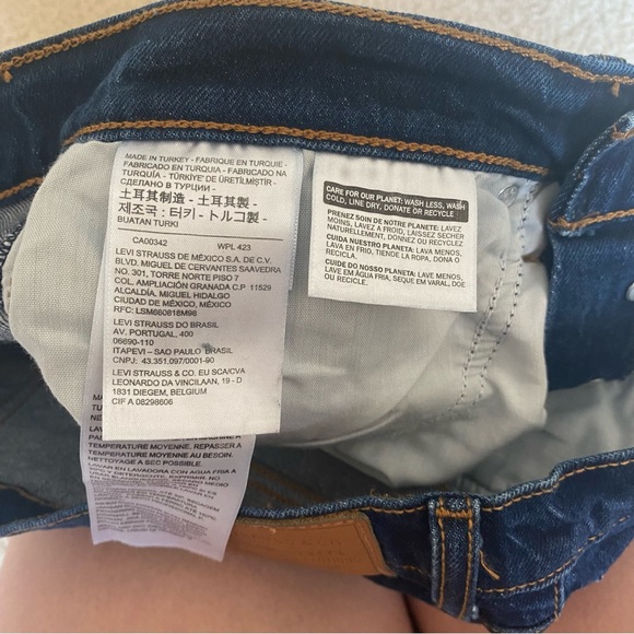 Like New Levi’s Premium Wedgie Icon Fit Ankle Jeans in Life’s Work Dark Wash - Picture 14 of 15